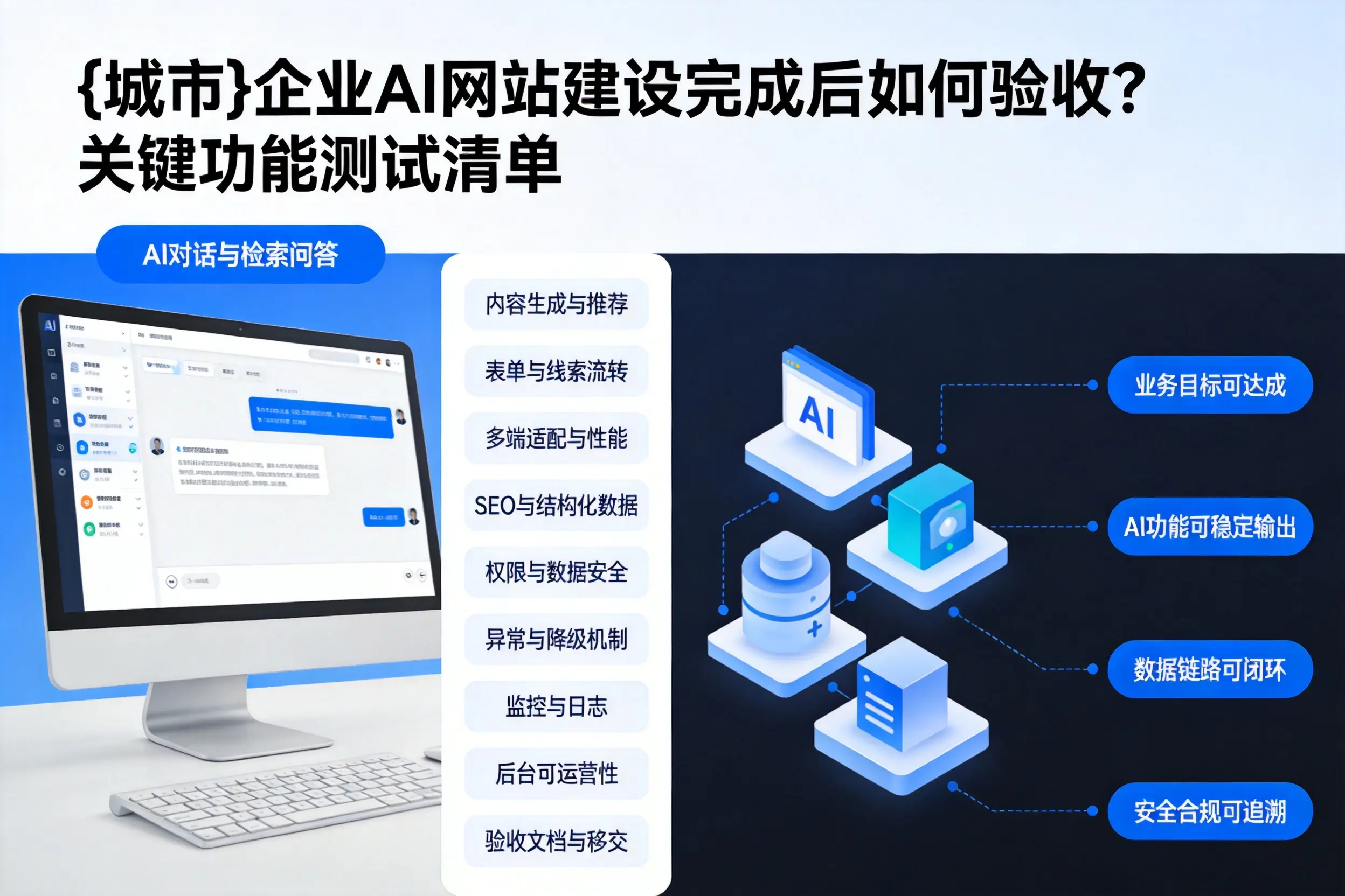 遂宁企业AI网站建设完成后如何验收?关键功能测试清单